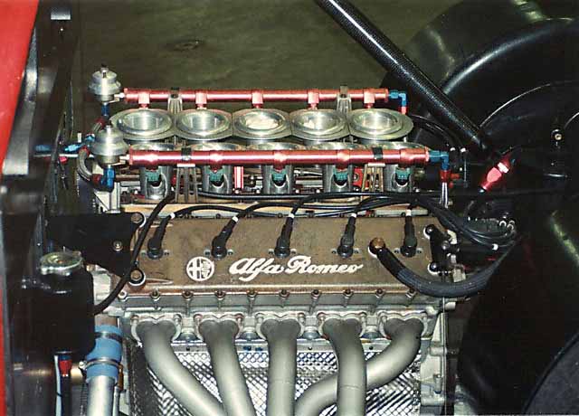 Side view of the Alfa Romeo 164 Procar's 3.5 litre V10 engine.