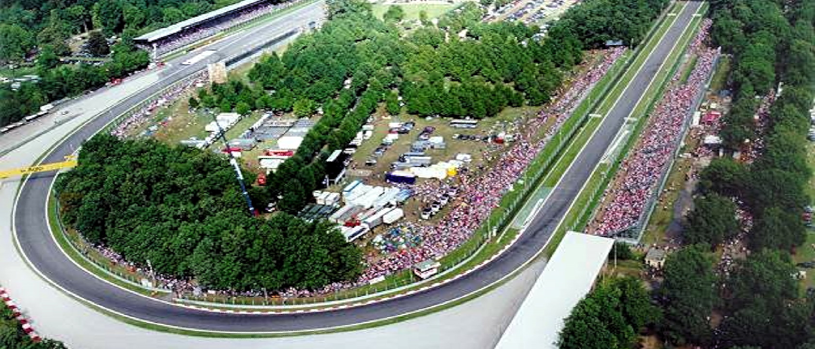 Monza's high speed Parabolica corner in Italy.